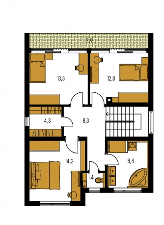 Mirror image | Floor plan of second floor - CUBER 16